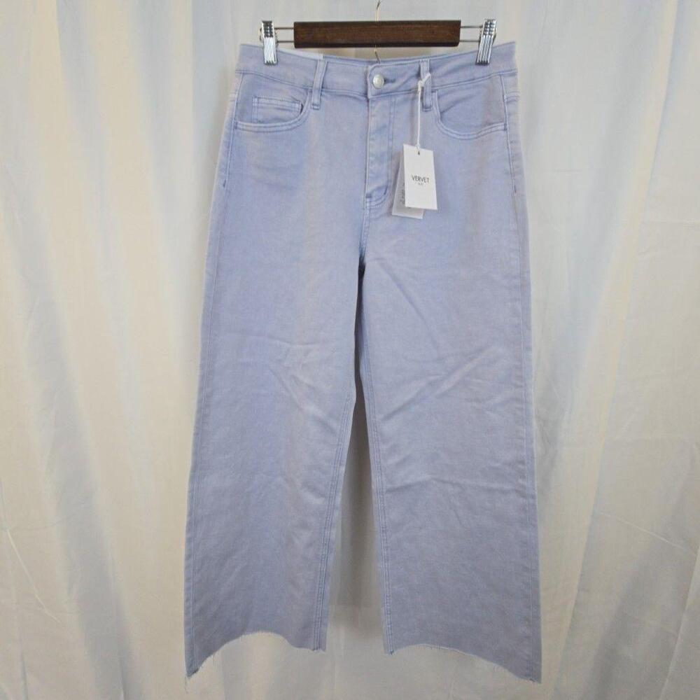 Vervet Olivia Wide Leg Jeans Womens 30 Blue Light Wash High Rise Stretch Denim